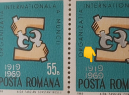 Stamps Romania 1968 # Mi 2763 Printed With Broken Numbers 1.9.  , Paar, Unused - Abarten Und Kuriositäten