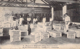 CPA Thèmes - Métiers - Maison J. Quillé & Fils Importateurs - Paris - Emballage - Edition Quillée - Animée - Ceylon - Industrie