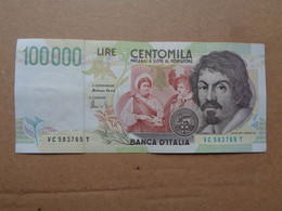 BANCONOTA DA 100000 LIRE CARAVAGGIO - ORIGINALI - LEGGI - 100.000 Lire