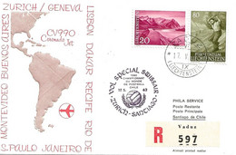 Liechtenstein: 1962 Swissair Air Mail Brief Zürich - Santiago De Chile - Covers & Documents