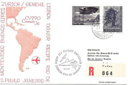 Liechtenstein: 1962 Swissair Air Mail Brief Zürich - Rio De Janeiro - Storia Postale