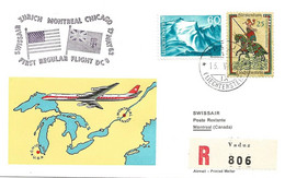 Liechtenstein: 1962 Swissair Air Mail Brief Zürich - Montreal - Brieven En Documenten