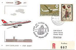 Liechtenstein: 1961 Swissair Air Mail Brief Zürich - Hong Kong - Briefe U. Dokumente