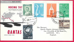 AUSTRALIA - FIRST JET FLIGHT QANTAS ON B.707 FROM BANGKOK TO SIDNEY *27.10.1959 *ON OFFICIAL ENVELOPE - First Flight Covers