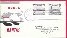 AUSTRALIA - FIRST JET FLIGHT QANTAS ON B.707 FROM KARACHI TO SIDNEY *28.10.1959 *ON OFFICIAL ENVELOPE - First Flight Covers