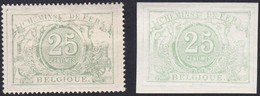 BELGIQUE, 1887, Chemins De Fer ( COB TR10 + Non Dentelé En Bonus *) - Mint