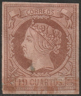 Spain 1861 Sc 52 Espana Ed 54 MH* Faulty Partial Gum Major Repair - Nuevos