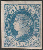 Spain 1862 Sc 57a Espana Ed 59 MH* Partial Gum - Nuevos