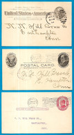 (Lot De 3) Entier Postal ETATS-UNIS Voyagé 1896, 1903, 1913...*** Commerce - Otros & Sin Clasificación