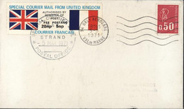 Grève Postale CAD 94 ORLY Aérogare 5 3 1971 + Vignette Spécial Courrier Mail From United Kingdom Courrier Français - Documenten