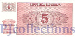 SLOVENIA 5 TOLARJEV 1990 PICK 3a UNC - Slovenië