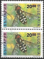 BULGARIA 1992 Insects - 20l. - Wasp FU PAIR - Gebraucht