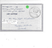 NATIONS UNIES LETTRE MILITAIRE 1957 POUR LA CANADA - Covers & Documents