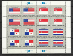 Feuillet Drapeaux USA - Singapour - Panama - Costa Rica N° 353 à 356 X 4 Jamais Plié Neufs * * TB = MNH VF Soldé ! ! ! - Unused Stamps