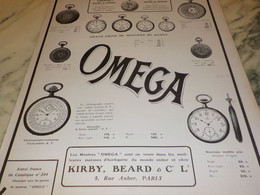 ANCIENNE PUBLICITE KIRBY ET MONTRE OMEGA 1909 - Otros & Sin Clasificación