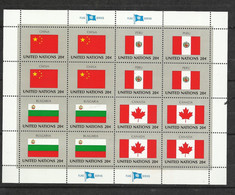 Feuillet Drapeaux Chine - Pérou - Bulgarie - Canada  N°398 à 401 X 4 Jamais Plié Neufs* * TB = MNH VF -     Soldé ! ! ! - Ungebraucht