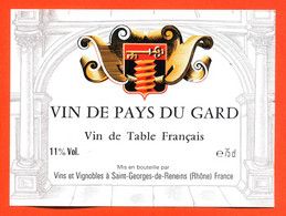 Etiquette Neuve De Vin De Pays Du Gard Vignobles à Saint Georges De Reneins - 75 Cl - Vin De Pays D'Oc