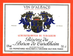 Etiquette Neuve De Vin D'alsace Gewurztraminer De Turckheim à Turckheim - 75 Cl - Gewürztraminer