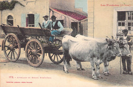 CPA Thèmes - Agriculture - Attelage De Boeufs Pyrénéens - Phototypie Labouche Frères - L. F. Toulouse - Colorisée - Equipaggiamenti