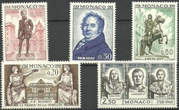 MONACO 1968 YVERT 764/768** BOSIO - Andere & Zonder Classificatie