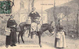 CPA Thèmes - Agriculture - Types Du Centre - Laitière Corréziennes - Oblitérée 1903 Dordogne - Ane - Animée - Autres & Non Classés