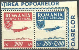 RUMANIA  1946 YVERT A 36/7 Mi:RO 1005/6A, Sn:RO CB5/6 ** MNH - Unused Stamps