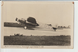 Vintage Rppc KLM K.L.M Royal Dutch Airlines Fokker F-18 Aircraft - 1919-1938: Entre Guerres