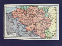 Delcampe - Carte Postale Géographique Belgique Et Statistiques Vers 1920 Edition Jeheber Genève - Landkarten