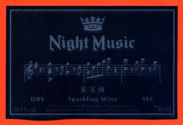 Etiquette Neuve De Vin Sparkling Wine Sec " Night Music " à Bigen Allemagne - Musique - Vin De Pays D'Oc