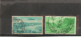 INDE   1955  Poste Aérienne  Y.T. N° 3 à 6  Incomplet  Oblitéré  3 4 - Airmail