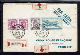 Fr. 1946-47. Document De La Croix Rouge Avion. Affranchissement Varié Paris- New York- Bruxelles - Paris. B/TB. - Croix Rouge