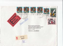 Liechtenstein - 011/1986 - R-Brief+Express Echt Gelaufen Aus Vaduz Nach Sofia/Bulgaria - Storia Postale
