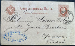 Poland  188? Austrian Period Postal Card Lwow - Briefe U. Dokumente