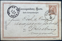 Poland  1891 Austrian Period Postal Card Sambor 18.2.1891 - Brieven En Documenten