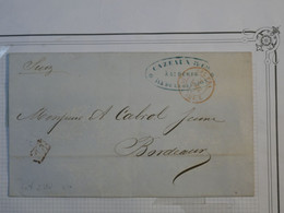 BK 17 ILE DE LA REUNION COLONIE   BELLE LETTRE RARE 1857 ST DENIS A BORDEAUX FRANCE  VIA SUEZ  ++ AFFRANCH.  PLAISANT - Briefe U. Dokumente