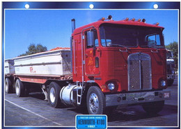 C2/ FICHE CARTONNE CAMION SERIE TRACTEUR CABINE US 1962 KENWORTH K100 - Vrachtwagens