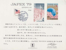 USⓈ31108 USA / Japan 1979 Souvenir Card - FDI - Philatelic Exhibition JAPEX'79 - Recordatorios