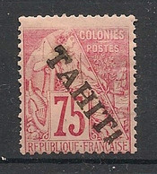 TAHITI - 1893 - N°Yv. 17 - Type Alphée Dubois 75c Rose - Neuf * / MH VF - Ungebraucht