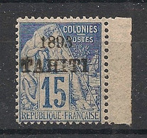 TAHITI - 1893 - N°Yv. 24 - Type Alphée Dubois 15c Bleu - Bord De Feuille - Neuf ** / MNH / Postfrisch - Unused Stamps