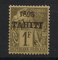 TAHITI - 1893 - N°Yv. 30 - Type Aphée Dubois 1f Olive - Bon Centrage - Neuf Luxe ** / MNH / Postfrisch - Unused Stamps