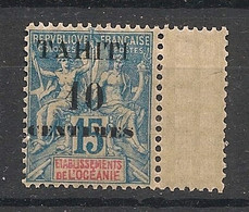 TAHITI - 1903 - N°Yv. 33 - Type Groupe 10c Sur 15c Bleu - Bord De Feuille - Neuf Luxe ** / MNH / Postfrisch - Nuevos