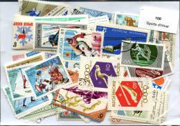 Lot 100 Timbres Sport D'hiver - Vrac (max 999 Timbres)