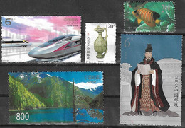 2017 China Paisajes- Tren Bala-pez De Acuario-arte 5v. - Used Stamps