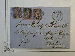 BK17 SACSHEN ALLEMAGNE  BELLE LETTRE  RRR 1860  BAUTZEN A BERLIN    +3X N°7 ++ AFFRANCH. INTERESSANT++ - Sachsen