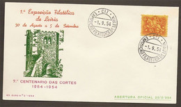 Portugal Cachet A Date Expo Philatelique Leiria 1954 Event Postmark 1954 - Flammes & Oblitérations