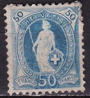 Switzerland / Schweiz / Suisse : 1882 Stehende Helvetia Weisses Papier Mit Kontrollzeichen 1 50 C Blau Michel 62 A (*) - Ongebruikt