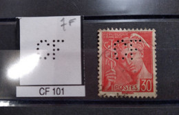 FRANCE TIMBRE CF 101 INDICE 7 SUR MERCURE PERFORE PERFORES PERFIN PERFINS PERFO PERFORATION PERFORIERT - Used Stamps