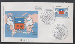 MAYOTTE - MAMOUDZOU - ARMOIRIES  / 1997 ENVELOPPE FDC NUMEROTEE (ref 7269i) - Covers & Documents