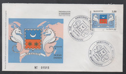 MAYOTTE - MAMOUDZOU - ARMOIRIES  / 1997 ENVELOPPE FDC NUMEROTEE (ref 7269i) - Storia Postale