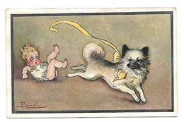 CPA Fantaisie Illustrateur Adolfo BUSI Chien Bébé Dog Baby Hund 1920 - Busi, Adolfo